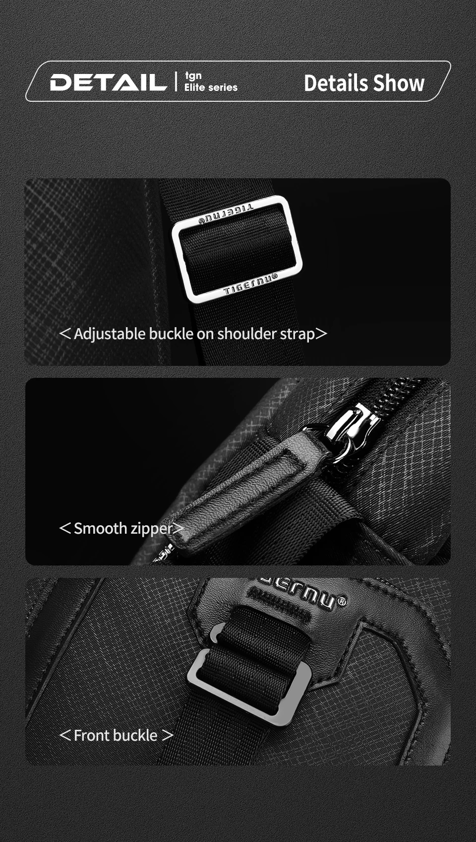 Tigernu Herren Messenger Bags Herren Oxford Bags Wasserdichte Umhängetasche 7,9 Zoll iPad Mini Bag Herren Reisetasche Umhängetaschen Elite Series – Detail 9