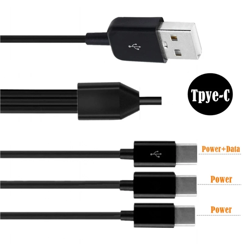 4 in 1 Multi Charging Cable USB to 4x Type C Splitter Data Sync USB C Cable