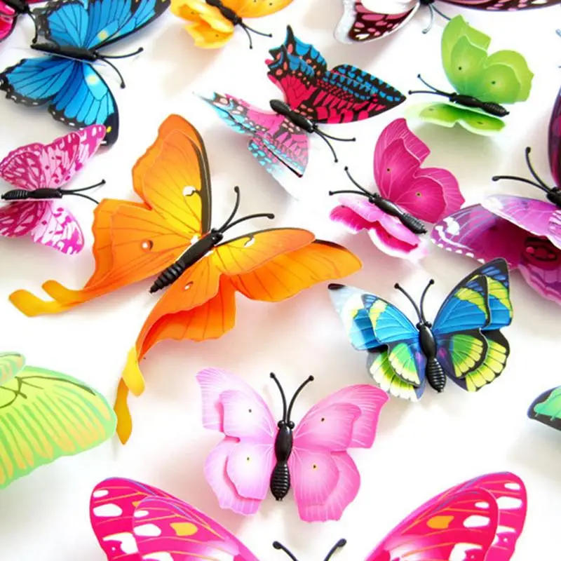 12PCS Magnet Butterflies Stickers for Fridge 3D Butterflies Removable Mural Wall Stickers for Home Room Bedroom Decorations​