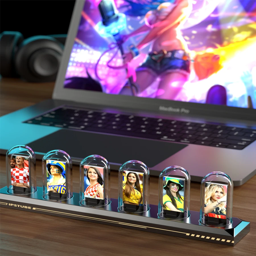 Nixie Tube Clock Night Light IPS RGB Glow Color App Control DIY Screen Digital Tube Clock For Bedroom 5