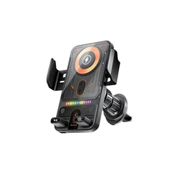 15W Universal Wireless Car Charger with Auto - Sensing & 360° Rotating Mount (Air Vent Holder)