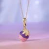 Fashion Openable Enamel Easter Egg Rabbit Pendant Necklace for Women Elegant Niche Party Jewelry Keychain Pendant Valentine Gift 2