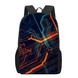 line lattice Art Colorful Cool 3D Print School Bag Set for Teenager Girls Primary Kids Book Children Satchel Mochila Infantil