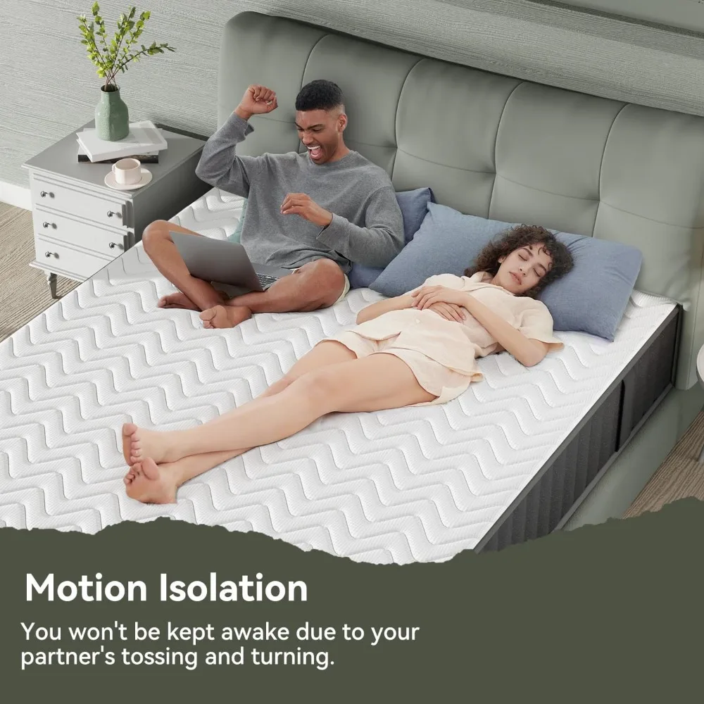 10 Inch Queen Memory Foam Mattress, Cooling Charcoal Mattress in a Box, Medium Firm for Back Pain Relief, Comfort and Support 6