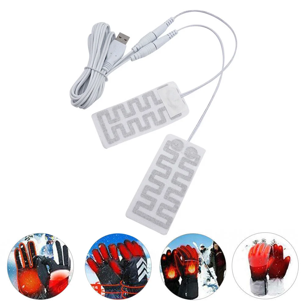 1PairUSBHeatedGlovesPadCarbonFiberPadsElectricHeatedInsoles