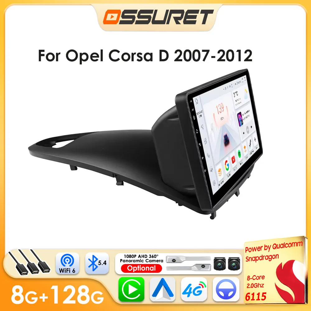 Reproductor Multimedia para Auto con Android para Opel Corsa D 2007-2012, Carplay Inalámbrico, Audio para Auto, WIFI 6115, Pantalla Inteligente 1