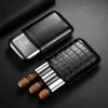 CIGARLOONG 3pcs Portable Cigar Case Travel Cigar Humidor Cow Leather Gift Package Suitable for 25mm Diameter Cigar CLH-23LL 1