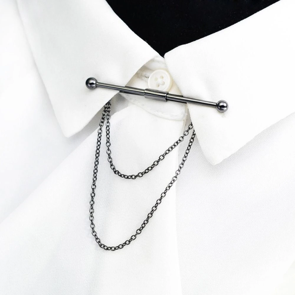 Buskruit generatie Ijdelheid Men Collar Pin Necktie Clip Bar Cross Tassel Chain Shirt Collar Pin Wedding  Gift Suit Brooch Lapel Pin Clothing Accessories - Tie Clips & Cufflinks -  AliExpress