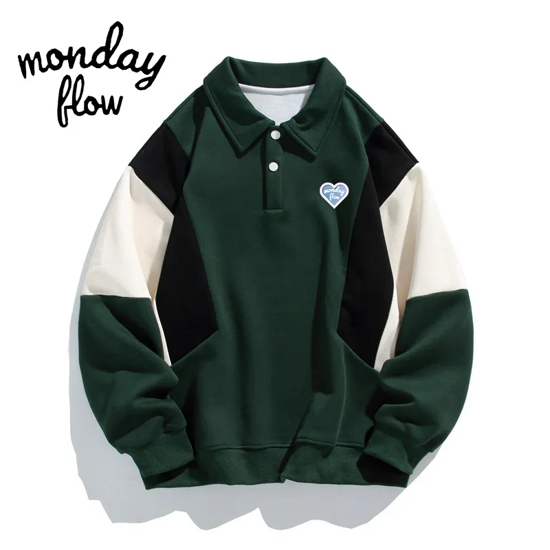 남성용 통기성 코튼 바텀 골프 스웨터, 야외 긴팔 폴로 넥 골프 상의, Monday Flow 용수철/가을, 신상 골프 의류