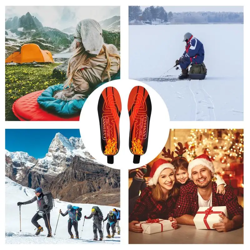 Heated Insoles Rechargeable Remote Controlled Heating Insoles 3-speed Heating Shoes Pads With Remote Control 3900mAh