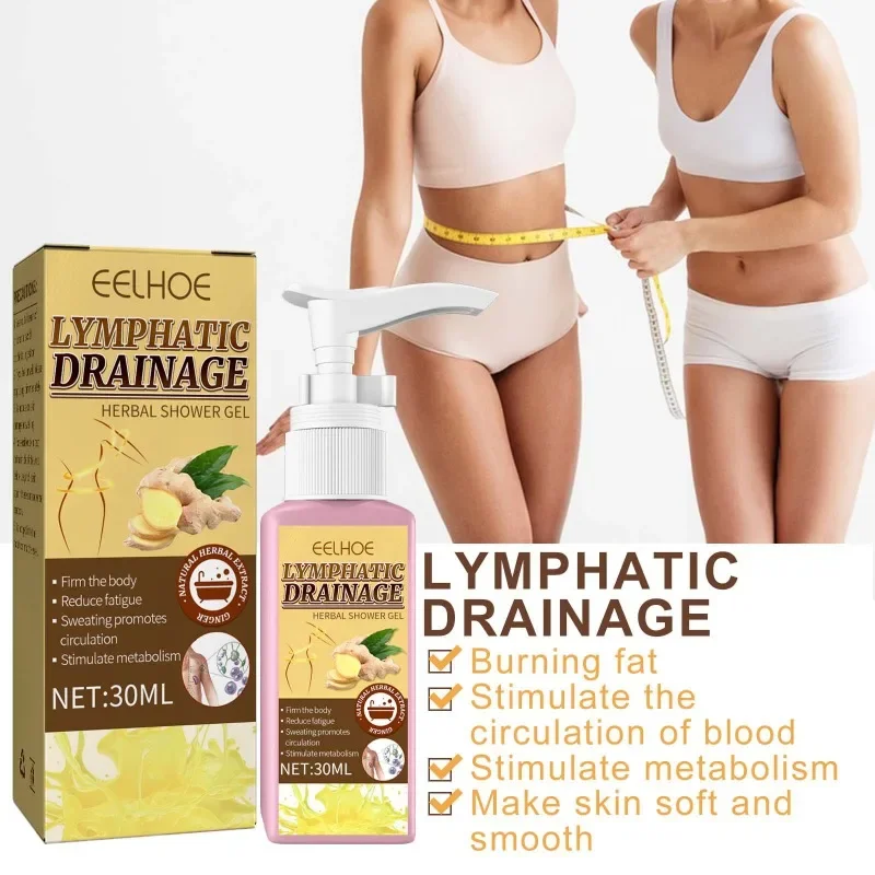 Women Lymphatic Drainage Herbal Shower Gel 30ml Slimming Weight Loss Deep Cleaning Body Wash sculping firming skin Shower Gel body wash