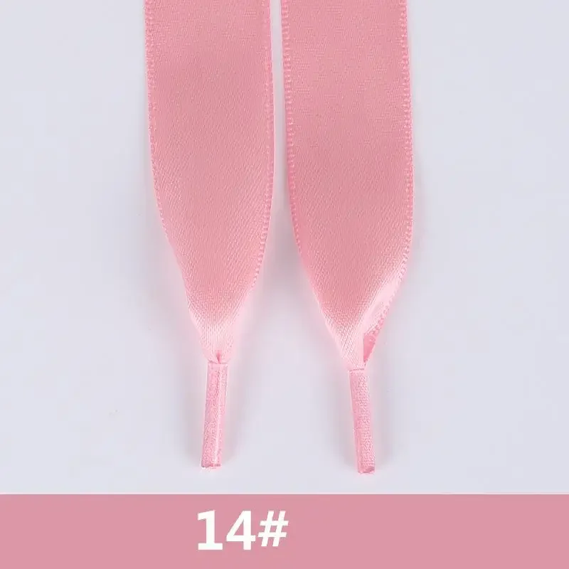 Satin Lace Ribbon Candy Color Double Face Smooth Bud Silk Wide Flat Shoelaces 30 Color