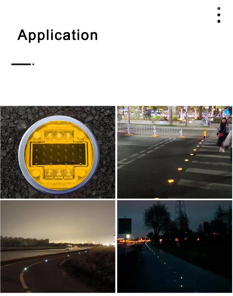 Aluminum Waterproof High Bright Fog-proof LED Solar Powered Road Stud Light 1800mAh Reflective Ground Warning Lamp