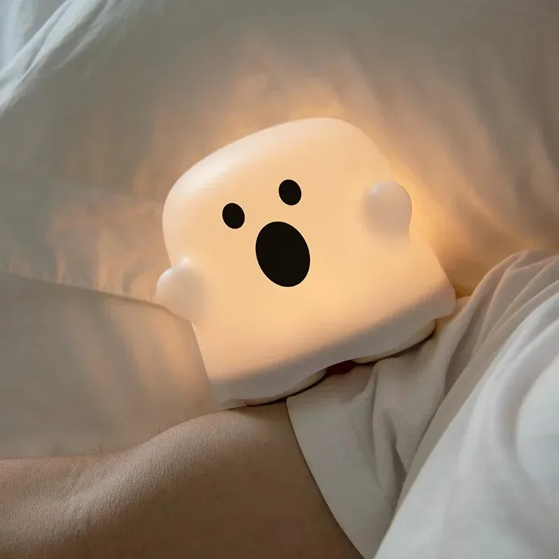 LED 터치 센서 야간 조명 어린이를위한 디 밍이 가능한 충전식 테이블 램프 휴일 선물 어린이 침실 실리콘 LED 야간 램프