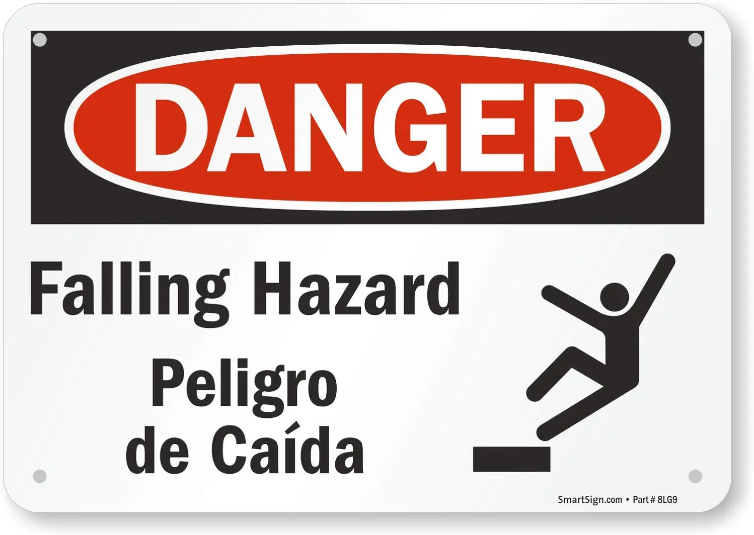 SmartSign 7x10 дюймов, двуязычный металлический знак OSHA, 40 мил ламинированный нержавеющий алюминий