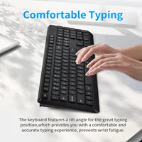 HUO JI CQ108  silence Wireless keyboard and mouse set with USB receiver 108key PC white black - Image 5