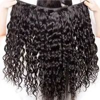 Extensions de cheveux humains ondulés Water Wave, bouclés Deep Wave, brésiliens, noirs naturels, Remy, qualité 12A 4