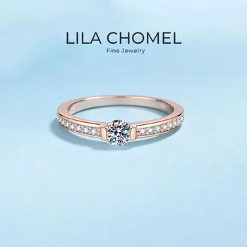 Women Wedding Band 18K Rose Gold Girl Friend Valentine's Day 0.3CT Moissanite Diamond Daughter Birthday Gift Rings Fine Jewelry 1