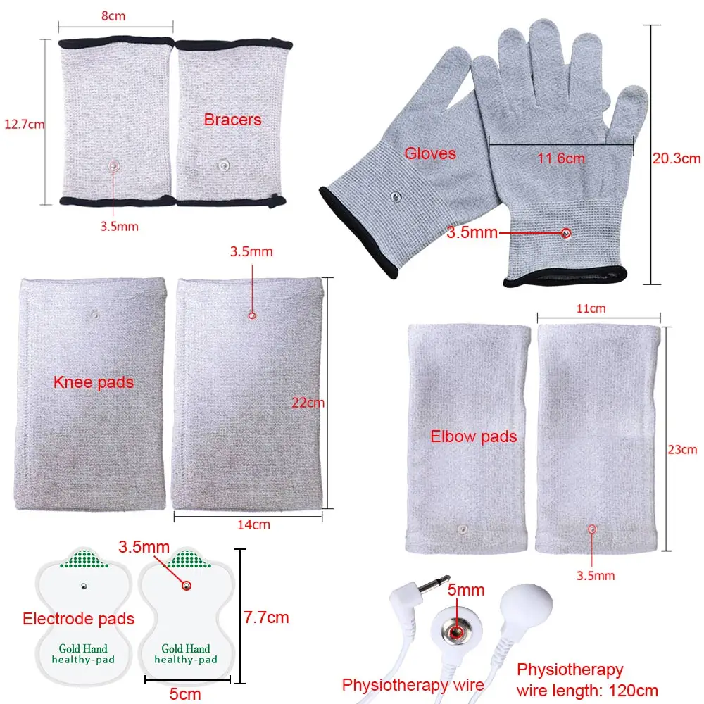 Physiotherapy Massage Accessories Knee Leg Massage Electrode Pad Gloves For Tens Massager Machine Pain Relief Body Relaxation