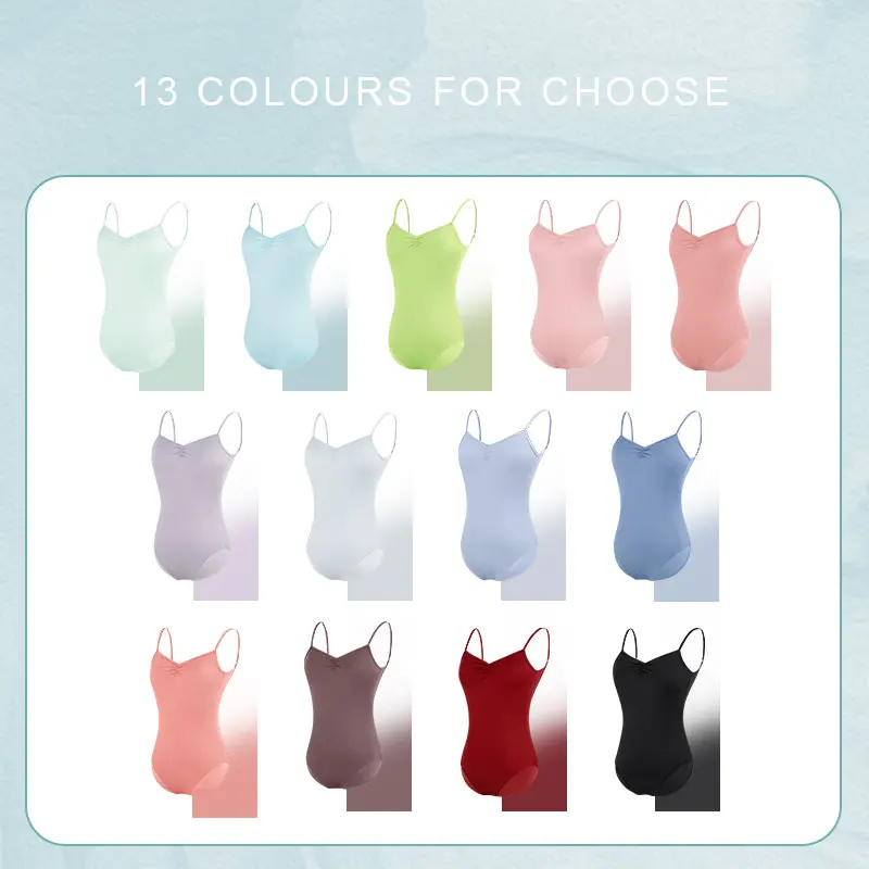 Ballet Leotards for Women Camisole Dance Leotards Adjustable Straps Sleeveless Dancing Ballet Bodysuit Adult Gymnastics Leotard 6