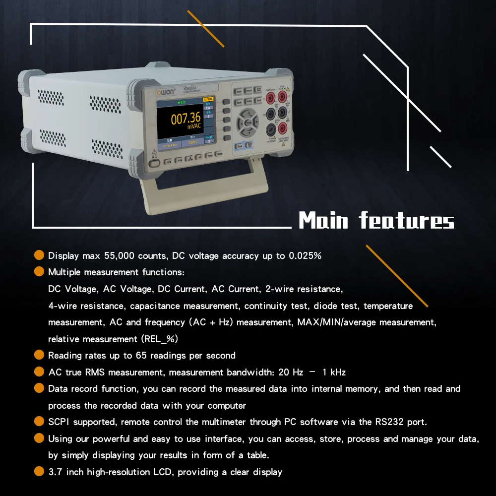 XDM2041 Digital Multimeter With 4 inch LCD Supports Dual Row Display and Chart M