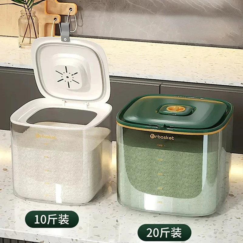 

Rice Bucket Household Sealed Cereals and Cereals Large Capacity Rice Box Multi-specification Rice Flour Storage Moisture-proof