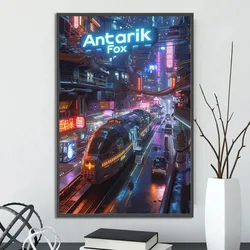 Cyberpunk City Canvas Wall Art - 40X60cm Unframed (5)