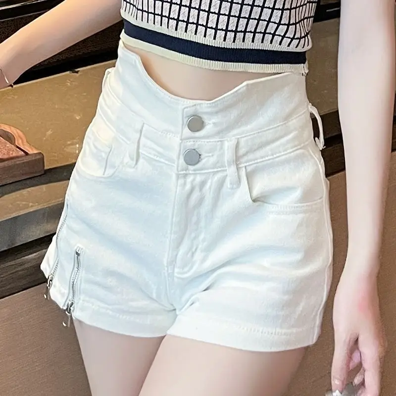 Sexy Skinny Denim Shorts Women White Summer High Waist Trend 2025