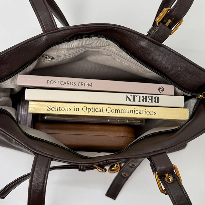 Korean Version Women'S Armpit Bag Autumn New Large Capacity Tote Bag Motorcycle Bag Pu Commuting Shoulder Bag