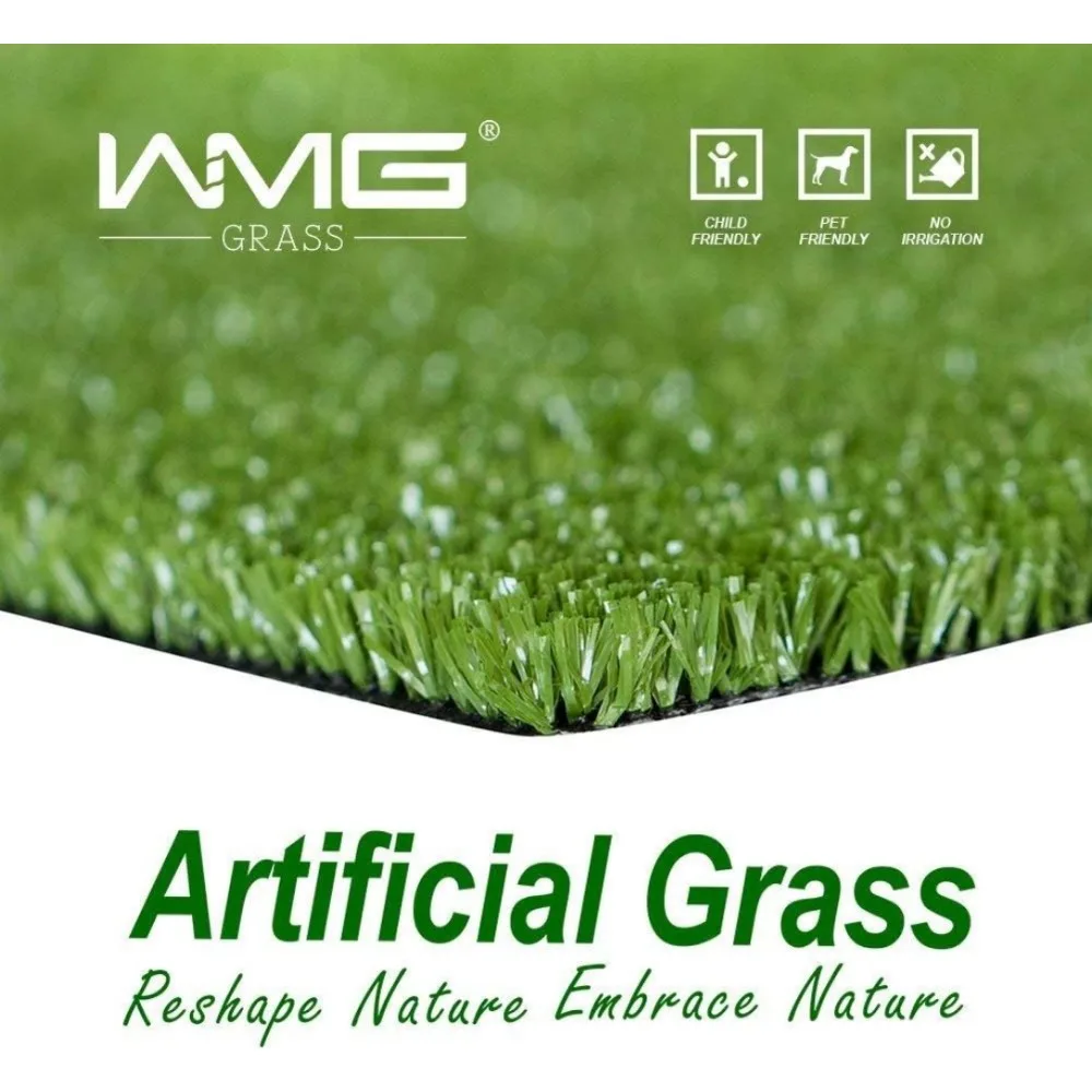 8'x26'【 Customize 】 Synthetic Turf Rug Grass Height 0.4" Green Fake, Artificial Lawn
