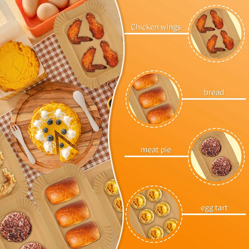 Air Fryer Disposable Paper Liner 31cm Nonstick Airfryer Parchment Special Baking Paper for 2-10QT Cooking Basket