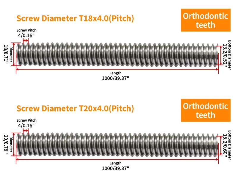 T12 Trapezschraube mit Mutter, Blei 2 mm, 3 mm, 4 mm, 8 mm, Länge der Graviermaschinenteile 100 200 300 400 500 700 800 900 1000 1200 mm – Detail 6