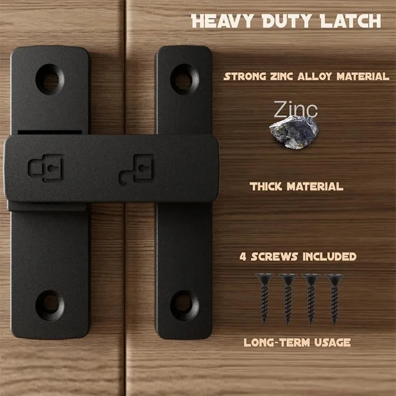 Door Lock 90/180 Degree Barn Bolt Cast Stainless Steel Hook Latch Window Cabinet Locks with Screws Right Angle Sliding Gate Lock