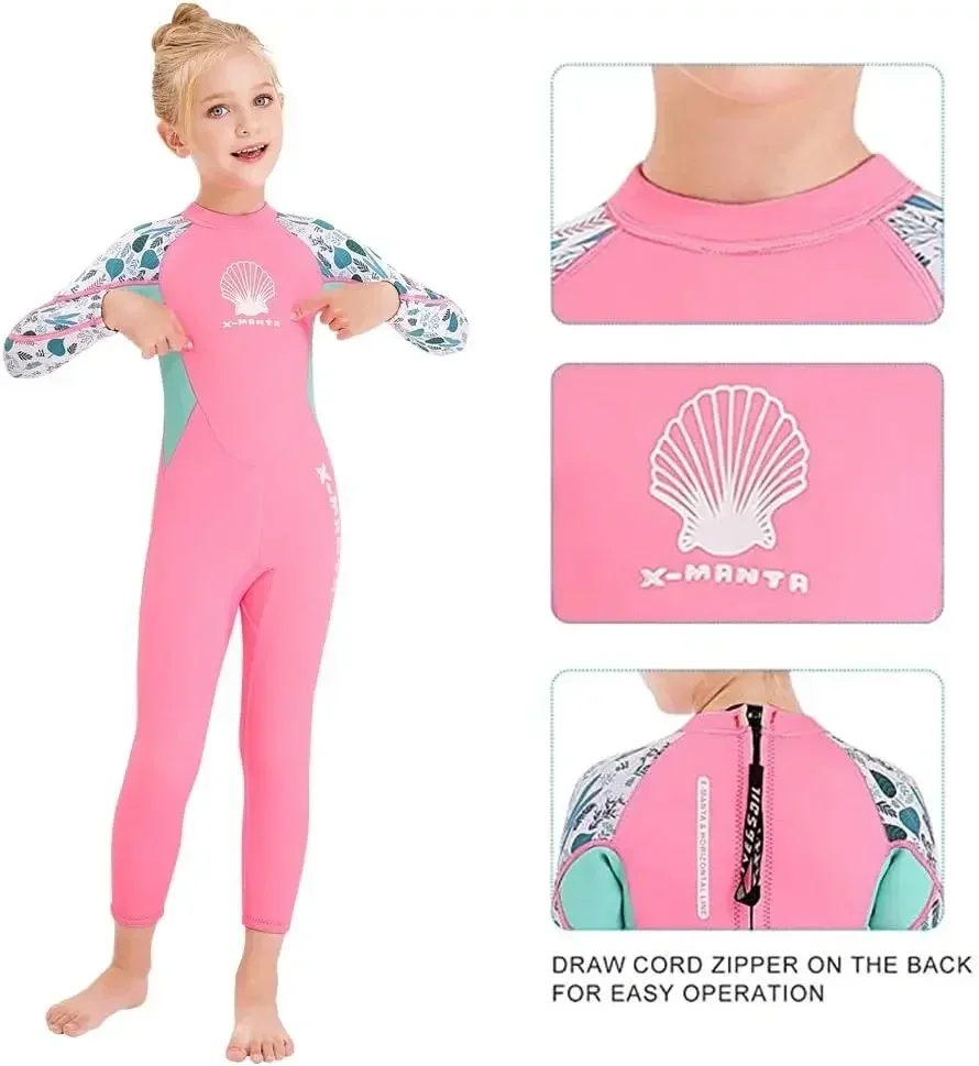 girls wetsuit diving suit 2.5MM neoprene swimsuit long sleeve surfing jellyfish clothing swimwear for cold water diving suits,children wetsuit