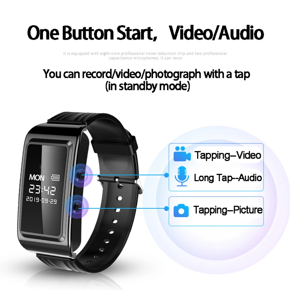 Trustdii HD 1080P Mini Camera Smart Bracelet Portable Wearable Video Recording Camcorder Wristband Camera Audio Sport DVR Watch 3