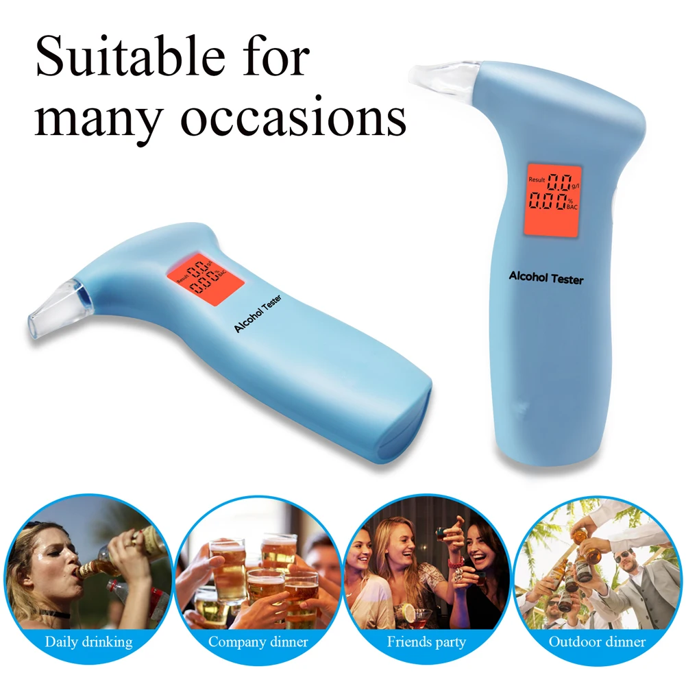 Digital Breathalyzer LCD Display Digital Alcohol Detector Portable Drink-Driving Breathalyzer for Personal & Professional Use