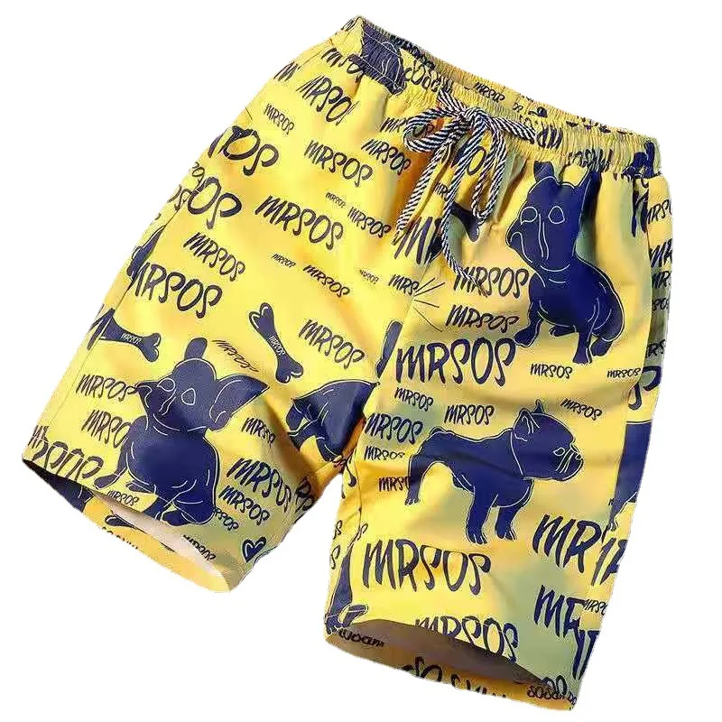 2024 Summer Beach Pants Surf Printed Shorts Men's Loose Casual Quarter 5
