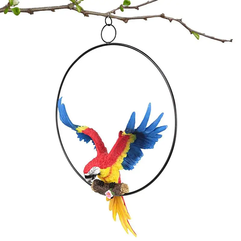 

Parrot Decorations For Patio Resin Parrot Sculpture Bird Sculptures Garden Patio Yard Lawn Figurines Tropical Animal Tree Wall