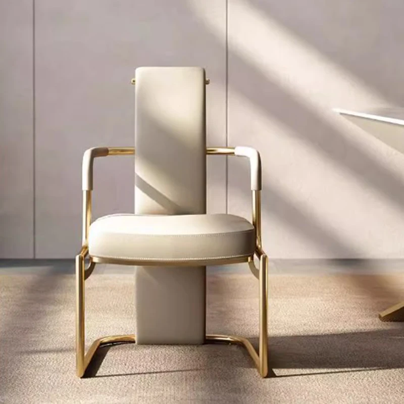 White Restaurants Dining Chair Kitchen Arm Rest Modern Nordic Dining Chair Living Room Italian Silla Comedor Home Furniture