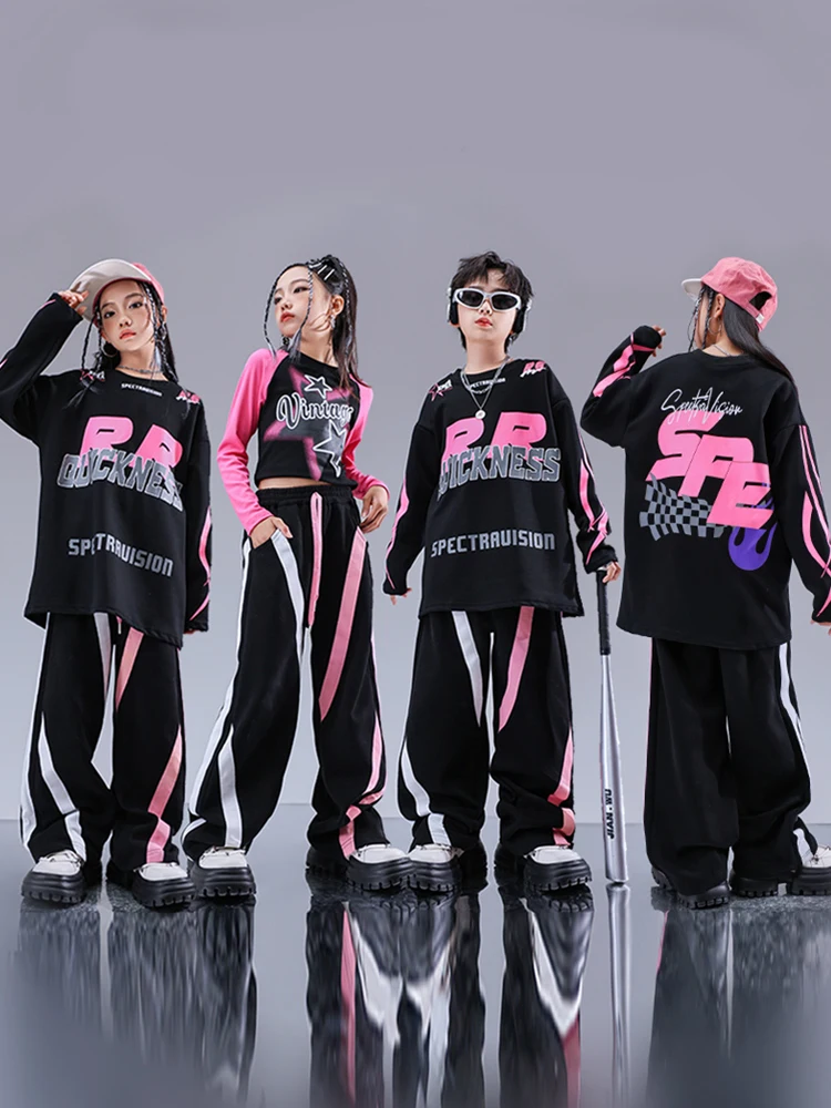 

Street dance children's trendy clothing, cool and handsome boy hip-hop trendy set, jazz dance costume, performance costume