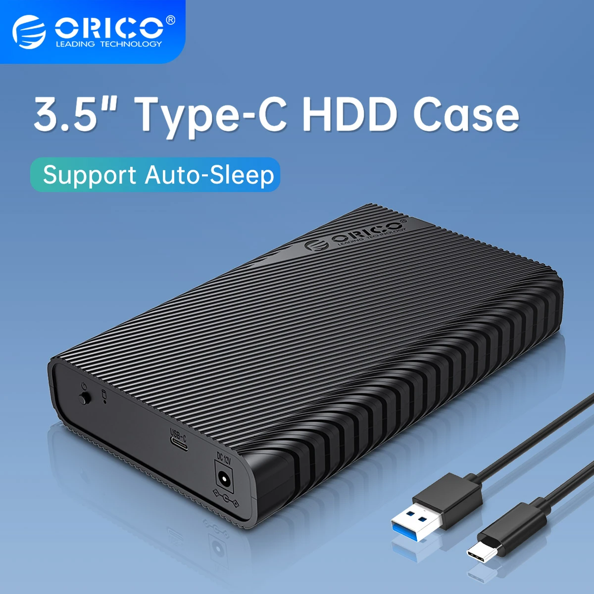 carcasa de disco duro externo de 3,5 pulgadas, carcasa para HDD/SSD SATA a USB, 2,5/3,5, con adaptador de corriente de 12V para discos duros| - AliExpress