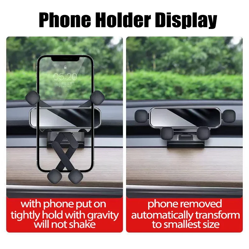 Noiseless Gravity Car Phone Holder Mobile Cellphone Stand for Tesla Model 3 Y-Support Mount Vent Clip Accessories