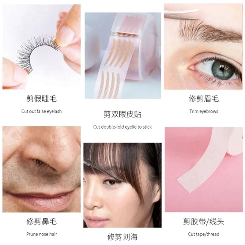 Stainless Steel Manicure Dead Skin Scissors Sharp Tip Eyebrow Scissor Manicure Nail Cuticle Remover Facial Nose Hair Trimmer 3