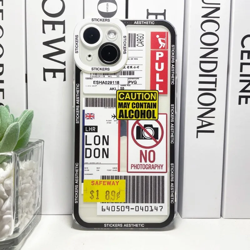 Whimsical Collage Sticker Transparent Phone Case