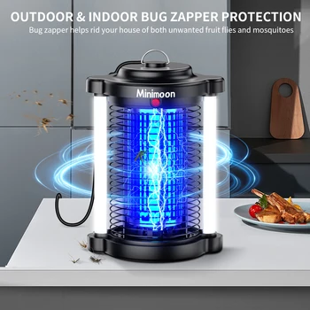 Bug Zapper Outdoor Mosquito Zapper with LED Light 4200V Fly Zapper 15W Electric Fly Traps Outdoor Insect Trap for Yard Backyard 1