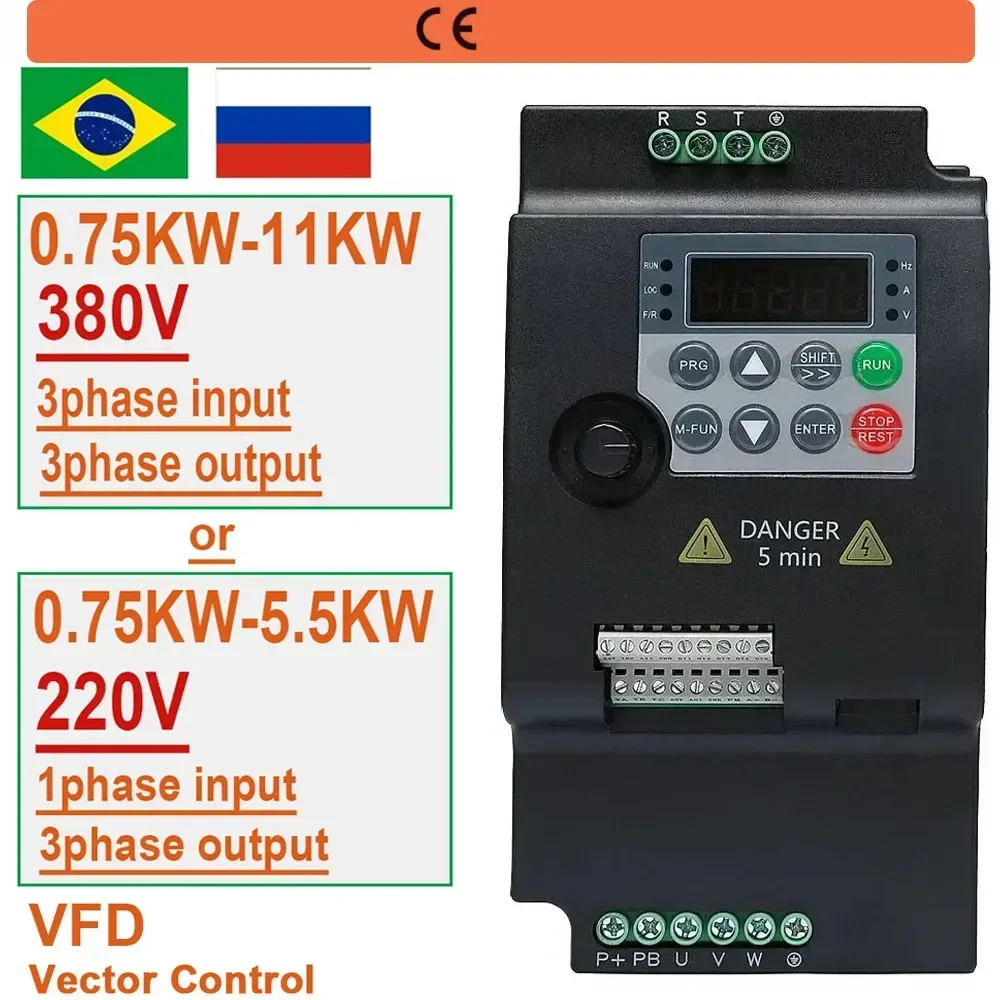 220V 380V Variable Frequency Drive Economical Converter Inverter 0.75/1.5/2.2/4/5.5KW Motor Speed Controller suswe-310