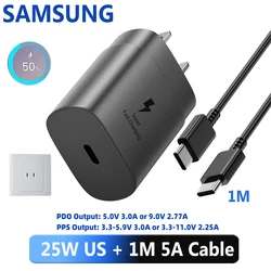 SAMSUNG 25W USB - C Fast Charging Adapter - US with 1m cable