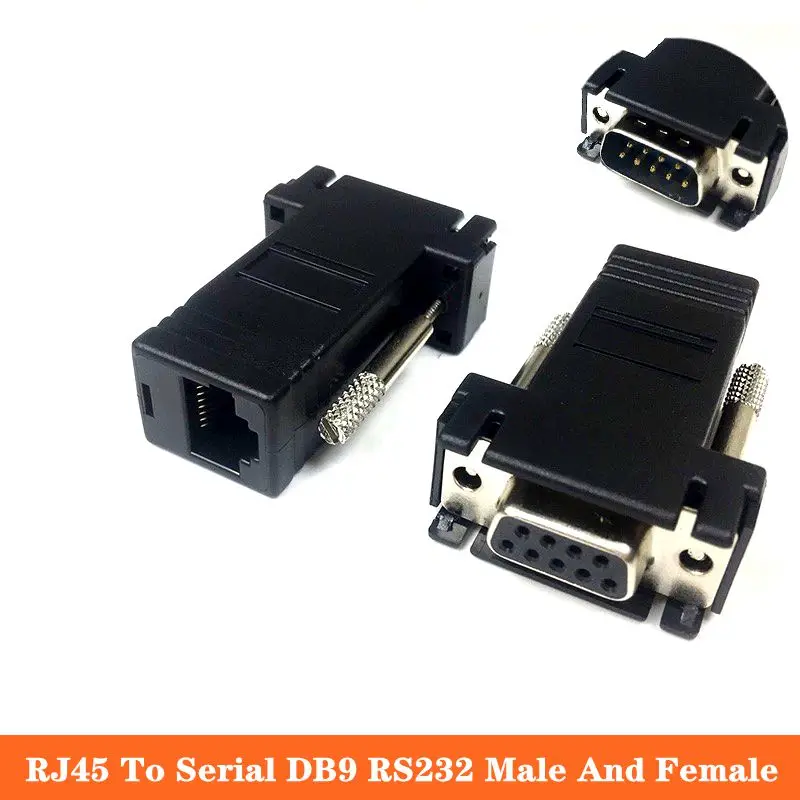 

DB9Pin, штекер, гнездо RJ45, адаптер RJ45 для последовательного порта 9-контактного 9-отверстия, Com-разъем RS232/8P8C