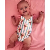 Toddler Girls Swimsuit For Kids 1-4 Year Striped Swimwear Swimming Children Backless Bikini Newborn Baby One Piece Bathing Suit 3