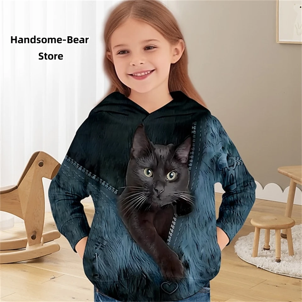 Dmakifuz Linda Sudadera Con Capucha De Gato Kuro-mis Para Niñas, Con  Cremallera, Sudadera Con Capucha, image size:960x960
